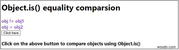 같음 비교 JavaScript의 object.is() 