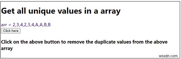 JavaScript 배열에서 모든 고유 값을 얻는 방법은 무엇입니까? 