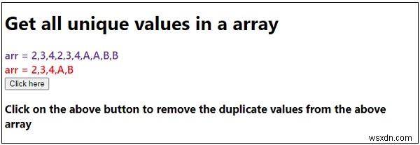 JavaScript 배열에서 모든 고유 값을 얻는 방법은 무엇입니까? 