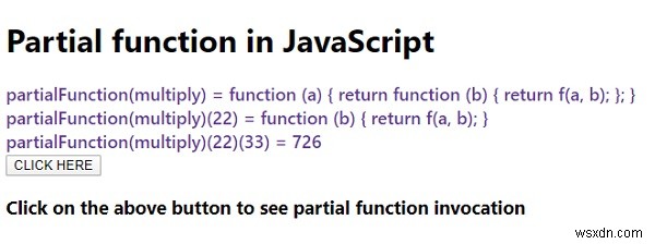 JavaScript의 부분 함수는 무엇입니까? 