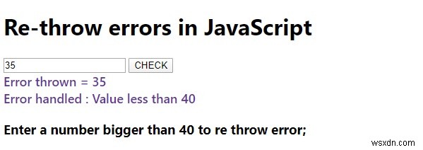 JavaScript에서 오류를 다시 던질 수 있습니까? 설명. 