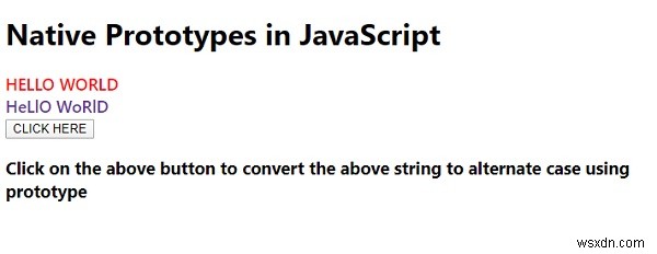 JavaScript에서 네이티브 프로토타입을 설명합니다. 