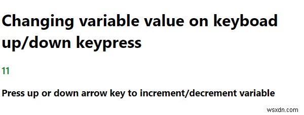 키보드를 누를 때 카운트 업/다운할 변수를 가져오는 JavaScript 프로그램입니다. 