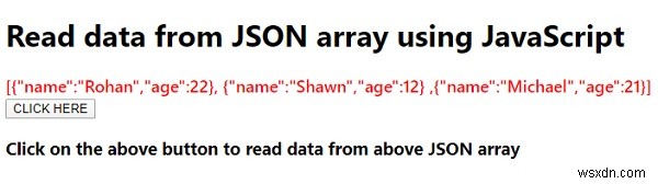 JavaScript를 사용하여 JSON 배열에서 데이터를 읽는 방법은 무엇입니까? 