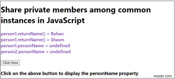 JavaScript의 일반 인스턴스 간에 비공개 멤버를 공유하는 방법은 무엇입니까? 