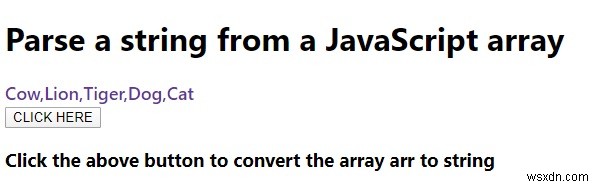 JavaScript 배열에서 문자열을 구문 분석하는 방법은 무엇입니까? 