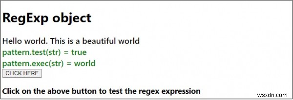 JavaScript의 RegExp 객체. 