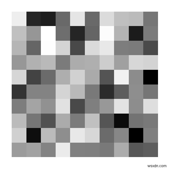 R에서 픽셀 행렬의 이미지를 만드는 방법은 무엇입니까? 