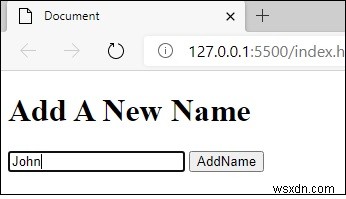 JavaScript로 버튼 클릭 시 이름을 추가하고 제거하는 방법은 무엇입니까? 