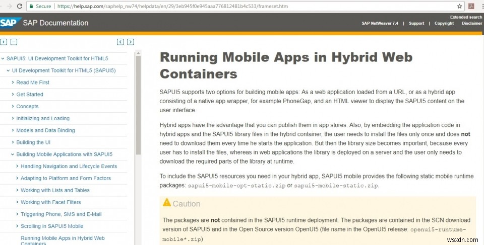 Cordova를 사용하여 Android용 내장 SAP UI5에서 모바일 앱 패키징 