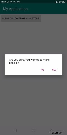 Android에서 싱글 톤 경고 대화 상자를 사용하는 방법은 무엇입니까? 