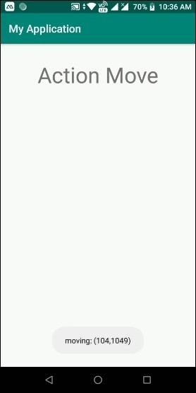 Android에서 액션 이동 이벤트를 사용하는 방법은 무엇입니까? 