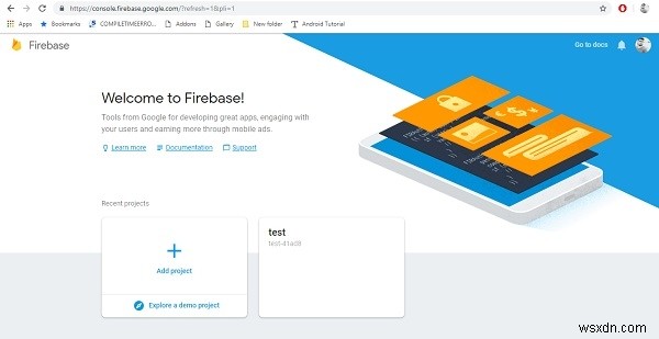 Android 애플리케이션용 Firebase 계정을 만드는 방법은 무엇입니까? 