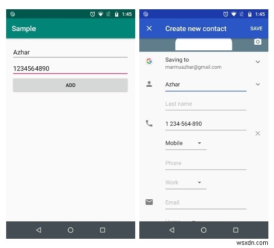Android 앱에서 새 연락처를 추가하는 방법은 무엇입니까? 