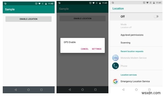 Android 앱에서 위치 서비스가 활성화되어 있는지 확인하는 방법은 무엇입니까? 