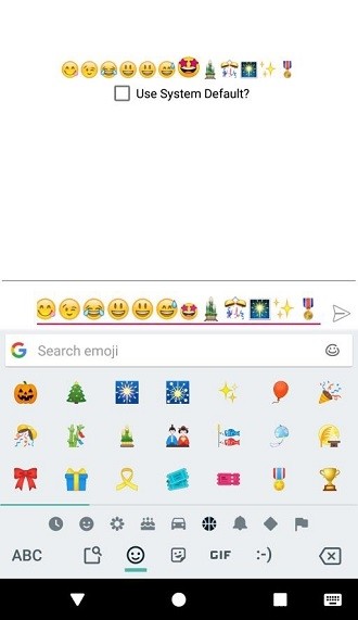 Android 앱에 Emojis Keyboard를 통합하는 방법은 무엇입니까? 