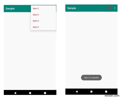 Android에서 메뉴 항목의 텍스트 색상을 변경하는 방법은 무엇입니까? 