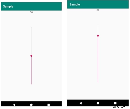 Android에서 작동하는 수직 seekBar를 얻는 방법은 무엇입니까? 