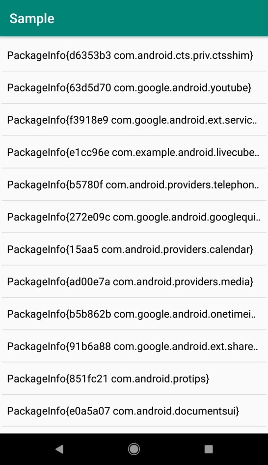 설치된 Android 응용 프로그램 목록을 얻는 방법은 무엇입니까? 