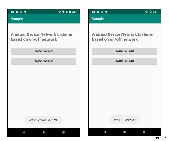 온/오프 네트워크를 기반으로 Android 장치 네트워크 리스너를 만드는 방법은 무엇입니까? 