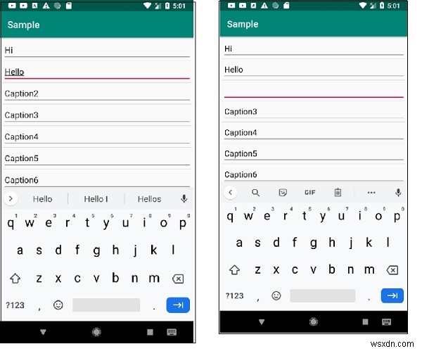 Android의 ListView 내에서 포커스 가능한 editText를 만드는 방법은 무엇입니까? 