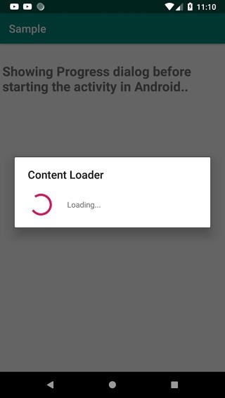 Android에서 활동을 시작하기 전에 진행률 대화 상자를 표시하는 방법은 무엇입니까? 
