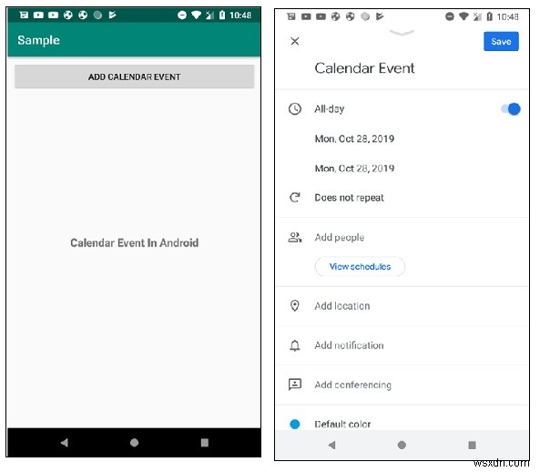 Android 앱에서 캘린더 일정을 추가하는 방법은 무엇입니까? 