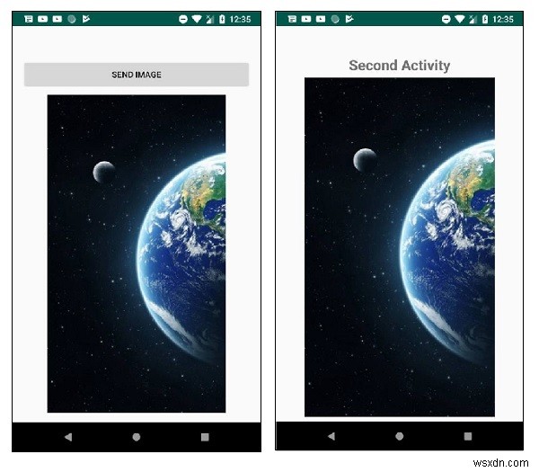 Android에서 한 활동의 ​​이미지를 다른 활동으로 전달하는 방법은 무엇입니까? 