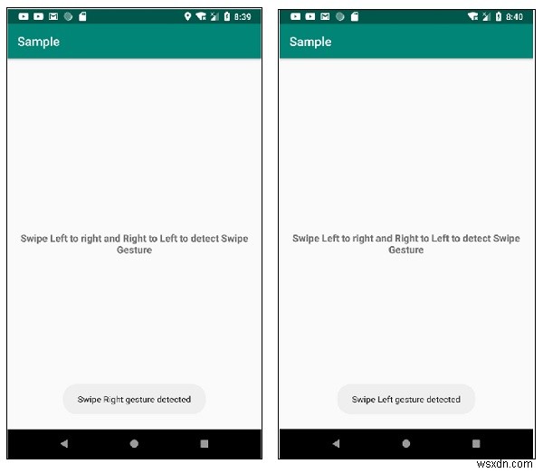 Android에서 오른쪽에서 왼쪽 및 왼쪽에서 오른쪽으로 스와이프 제스처를 처리하는 방법은 무엇입니까? 