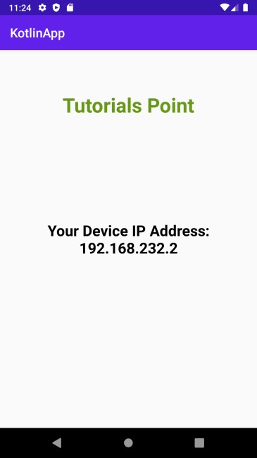 Kotlin을 사용하여 프로그래밍 방식으로 Android 기기의 IP 주소를 얻는 방법은 무엇입니까? 