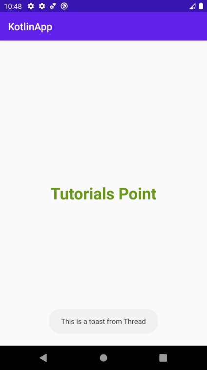 Kotlin을 사용하여 Android의 스레드에서 토스트 메시지를 표시하려면 어떻게 해야 하나요? 