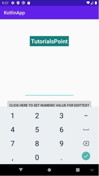 Kotlin을 사용하여 Android에서 edittext의 숫자 값만 설정하는 방법은 무엇입니까? 
