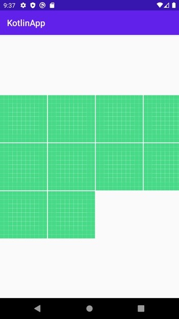 Kotlin을 사용하여 Android에서 GridLayout을 화면 크기에 맞추는 방법은 무엇입니까? 