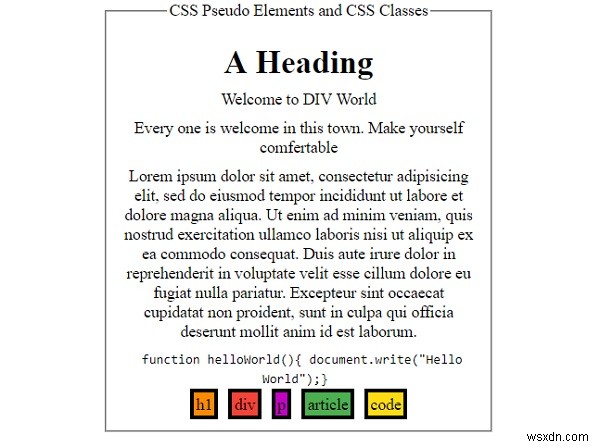 의사 요소 및 CSS 클래스 