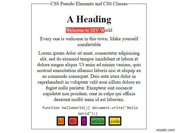의사 요소 및 CSS 클래스 