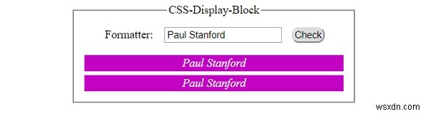 CSS에서 디스플레이 블록 작업 