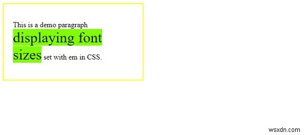 CSS를 사용하여 Em으로 글꼴 크기 설정하기 