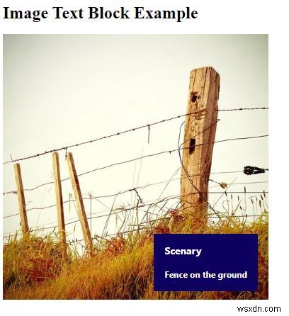 CSS를 사용하여 이미지 위에 텍스트 블록을 배치하는 방법은 무엇입니까? 