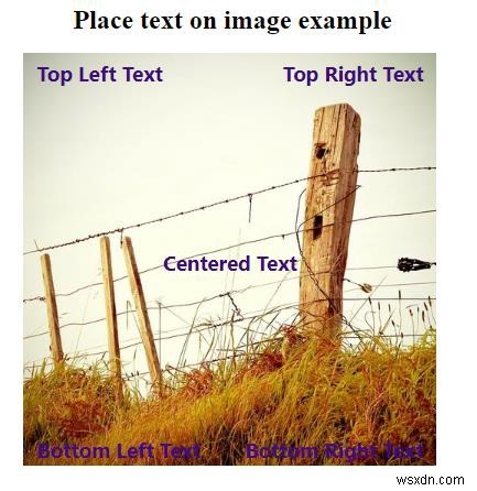HTML 및 CSS를 사용하여 이미지 위에 텍스트를 배치하는 방법은 무엇입니까? 