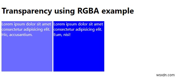 RGBA를 사용한 CSS 투명도 