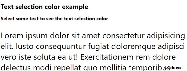 CSS로 기본 텍스트 선택 색상을 재정의하는 방법은 무엇입니까? 
