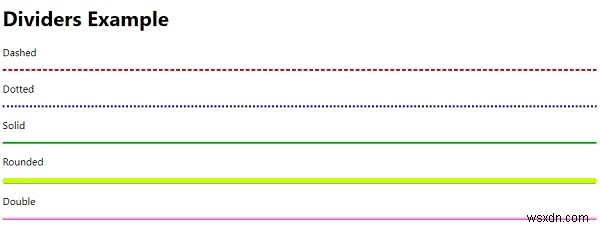 CSS로 다른 구분선을 만드는 방법은 무엇입니까? 