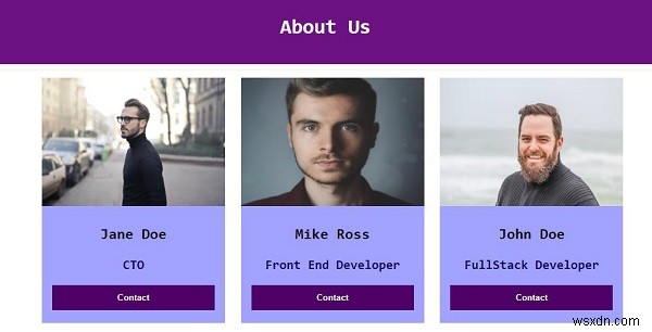 CSS를 사용하여 웹사이트에 대한 about/about us 페이지를 만드는 방법은 무엇입니까? 