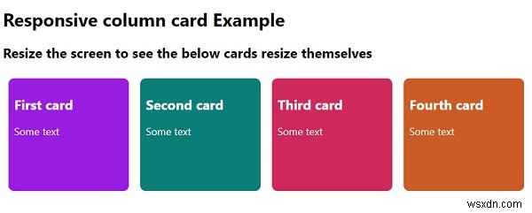 CSS로 반응형 컬럼 카드를 만드는 방법은 무엇입니까? 