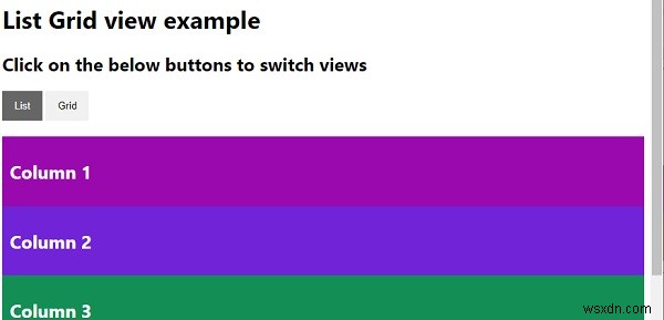 CSS 및 JavaScript로 목록 그리드 보기를 만드는 방법은 무엇입니까? 