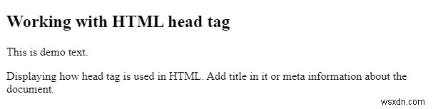 HTML 페이지에서 head 태그를 사용하는 이유는 무엇입니까? 