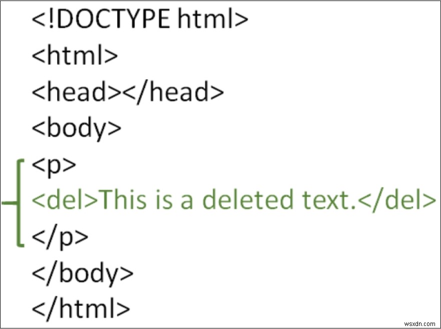 HTML에서 삭제된 텍스트를 표시하는 방법은 무엇입니까? 