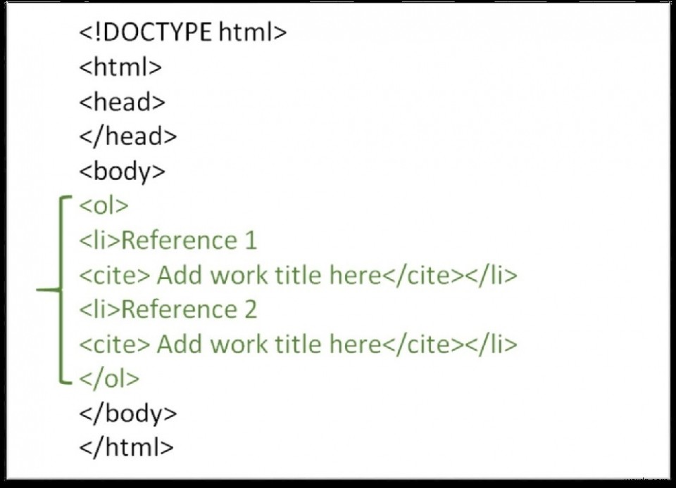 HTML로 참고 문헌을 만드는 방법은 무엇입니까? 