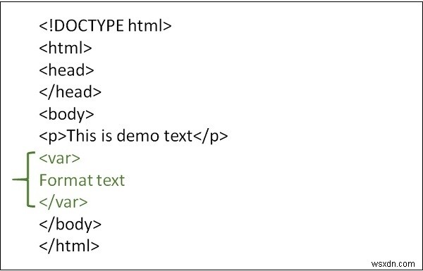 HTML에서  var  태그를 사용하여 가변 형식을 지정하는 방법은 무엇입니까? 
