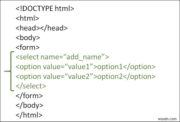 HTML 양식에서 항목의 간단한 드롭다운 목록을 어떻게 사용합니까? 